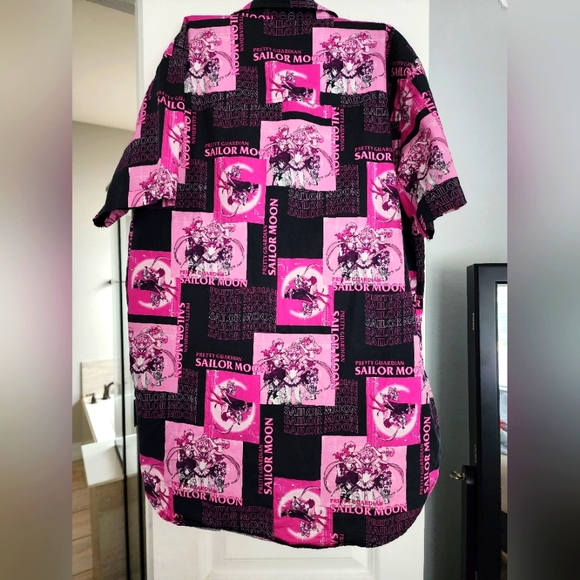 Pink Sailor Moon Guardians Hawaiian Button Up Shirt - Picture 2 of 4